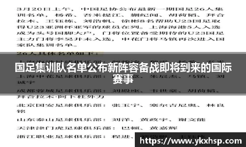 国足集训队名单公布新阵容备战即将到来的国际赛事